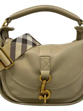 Burberry Small B Clip Messenger Bag 81164801 Beige Black Multi Leather